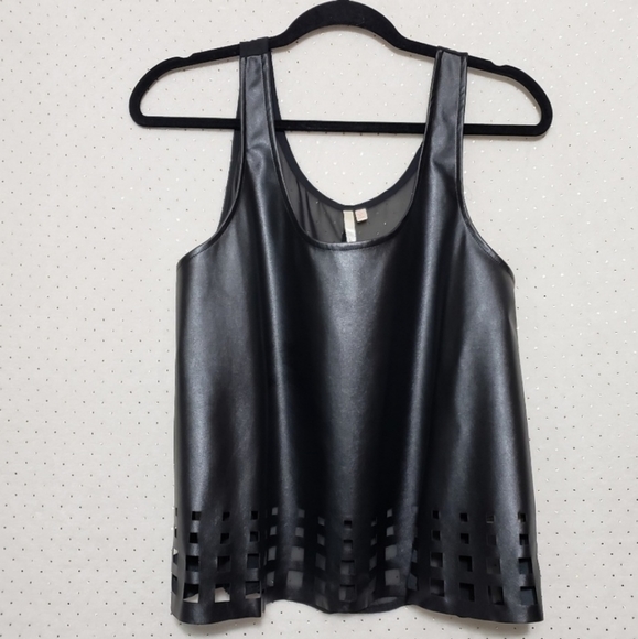 Faux Leather Cutout Tank * Sheer Back* NWT* Multiple Sizes* - Picture 2 of 8